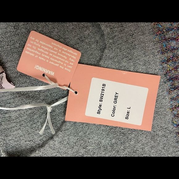 NWT Oliver Grey with Metallic Stripes Sweater - Picture 5 of 5